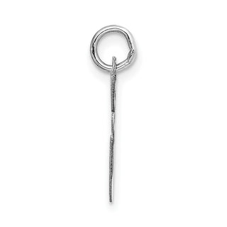 14K White Gold Medium Fancy Script Initial E Charm