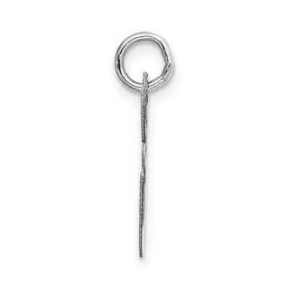 14K White Gold Medium Fancy Script Initial E Charm