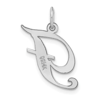 14K White Gold Medium Fancy Script Initial F Charm