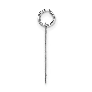 14K White Gold Medium Fancy Script Initial I Charm