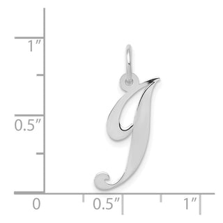 14K White Gold Medium Fancy Script Initial J Charm