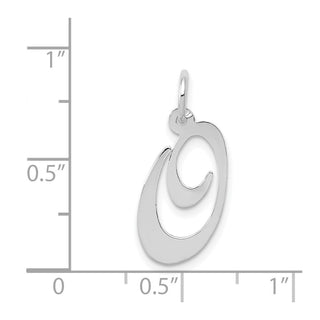 14K White Gold Medium Fancy Script Initial O Charm