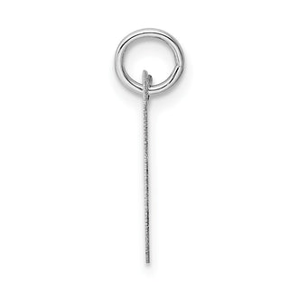 14K White Gold Medium Fancy Script Initial V Charm