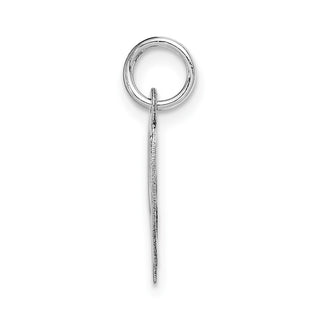 14K White Gold Medium Fancy Script Initial W Charm