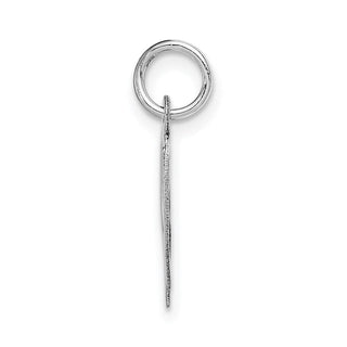 14K White Gold Medium Fancy Script Initial W Charm