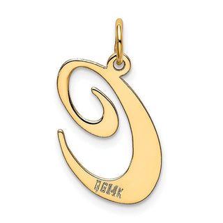 14k Yellow Gold Large Fancy Script Initial C Charm