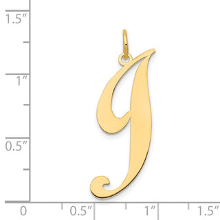 14k Yellow Gold Large Fancy Script Initial J Charm