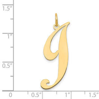 14k Yellow Gold Large Fancy Script Initial J Charm
