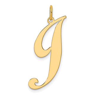 14k Yellow Gold Large Fancy Script Initial J Charm