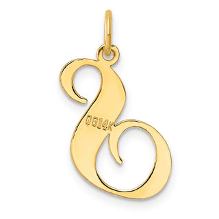 14k Yellow Gold Large Fancy Script Initial S Charm
