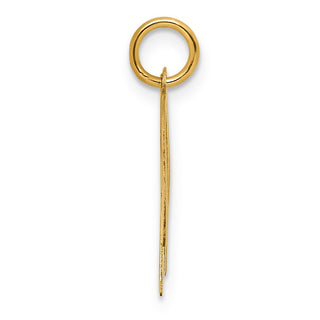14k Yellow Gold Large Fancy Script Initial W Charm