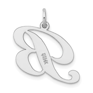 14K White Gold Large Fancy Script Initial B Charm