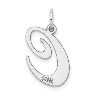 14K White Gold Large Fancy Script Initial C Charm