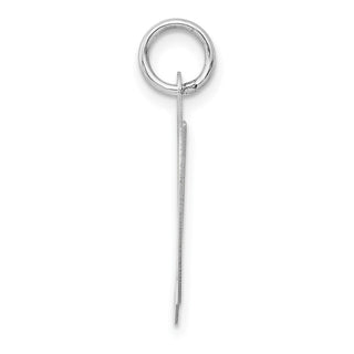 14K White Gold Large Fancy Script Initial D Charm