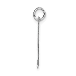 14K White Gold Large Fancy Script Initial F Charm