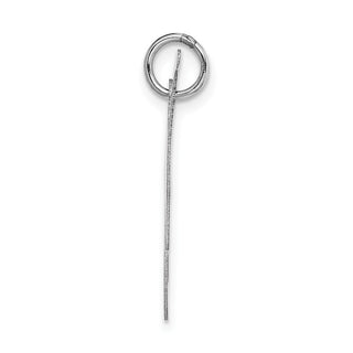 14K White Gold Large Fancy Script Initial N Charm