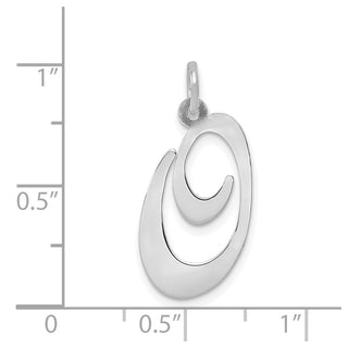 14K White Gold Large Fancy Script Initial O Charm