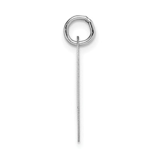 14K White Gold Large Fancy Script Initial V Charm