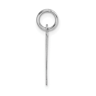 14K White Gold Large Fancy Script Initial W Charm
