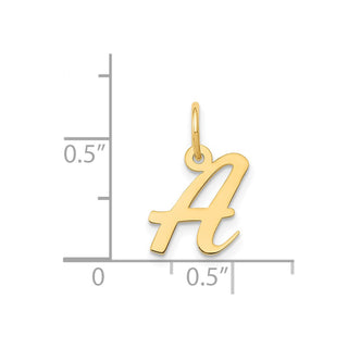 14k Yellow Gold Small Script Initial A Charm