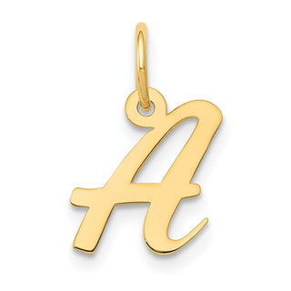 14k Yellow Gold Small Script Initial A Charm