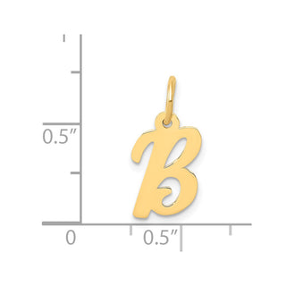 14k Yellow Gold Small Script Initial B Charm