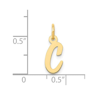14k Yellow Gold Small Script Initial C Charm