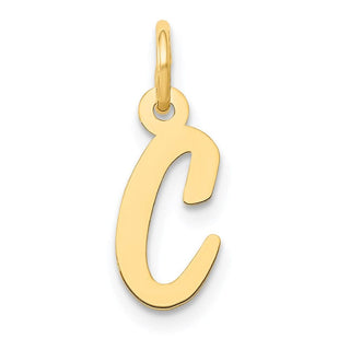 14k Yellow Gold Small Script Initial C Charm