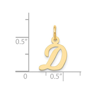 14k Yellow Gold Small Script Initial D Charm