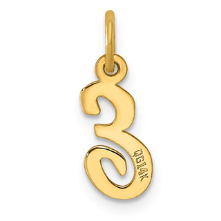 14k Yellow Gold Small Script Initial E Charm