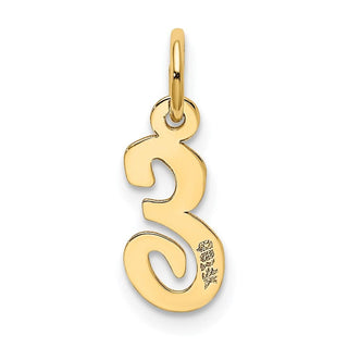 14k Yellow Gold Small Script Initial E Charm