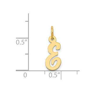 14k Yellow Gold Small Script Initial E Charm