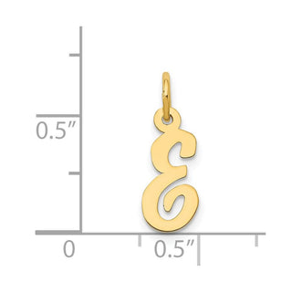 14k Yellow Gold Small Script Initial E Charm