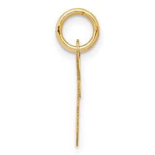 14k Yellow Gold Small Script Initial F Charm