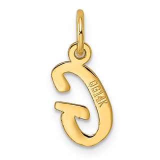 14k Yellow Gold Small Script Initial G Charm