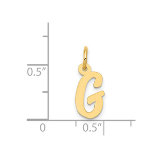 14k Yellow Gold Small Script Initial G Charm