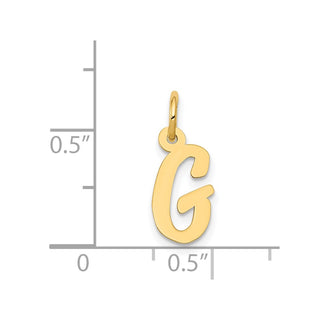 14k Yellow Gold Small Script Initial G Charm