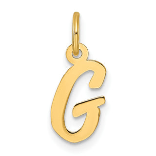 14k Yellow Gold Small Script Initial G Charm