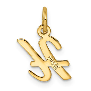 14k Yellow Gold Small Script Initial H Charm
