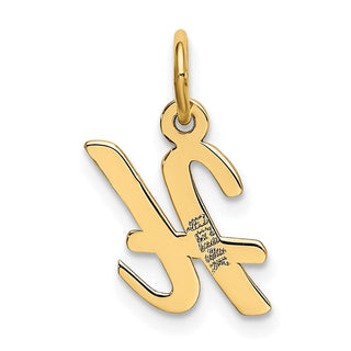 14k Yellow Gold Small Script Initial H Charm