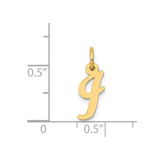 14k Yellow Gold Small Script Initial I Charm