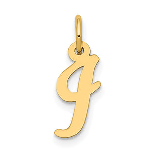 14k Yellow Gold Small Script Initial I Charm