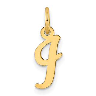 14k Yellow Gold Small Script Initial I Charm