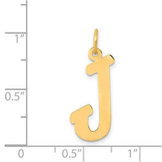 14k Yellow Gold Small Script Initial J Charm