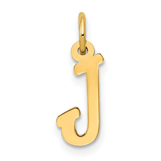 14k Yellow Gold Small Script Initial J Charm