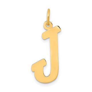14k Yellow Gold Small Script Initial J Charm