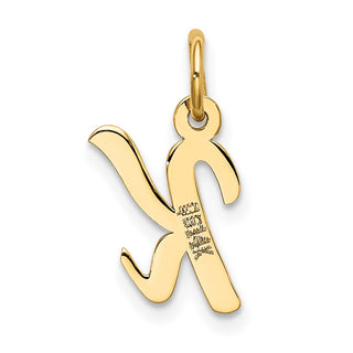 14k Yellow Gold Small Script Initial K Charm