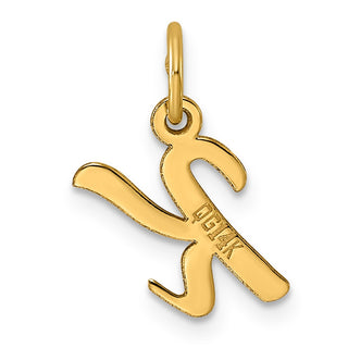 14k Yellow Gold Small Script Initial K Charm