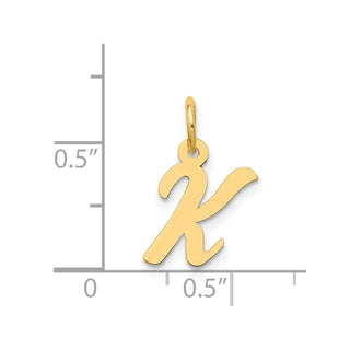 14k Yellow Gold Small Script Initial K Charm