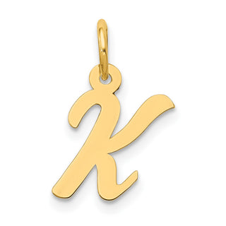 14k Yellow Gold Small Script Initial K Charm